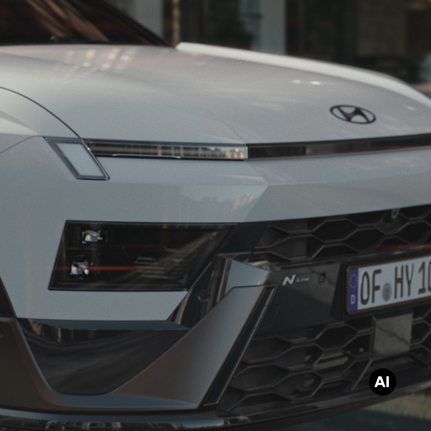 A close-up front view of Hyundai BAYON N Line exterior.