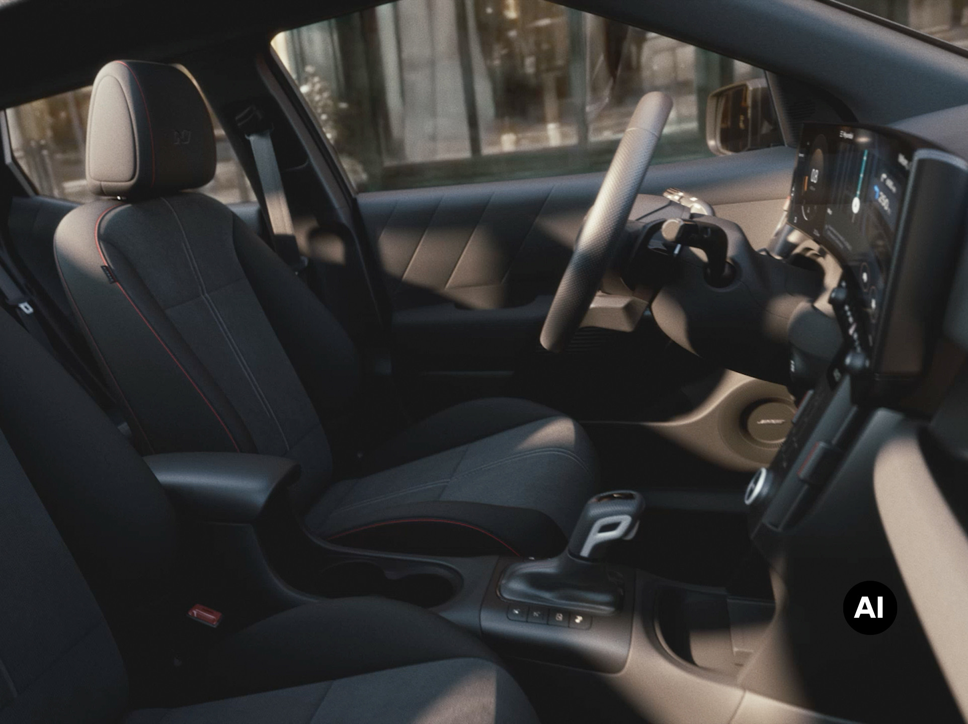 Interior view highlighting the Hyundai BAYON N Line front seats.