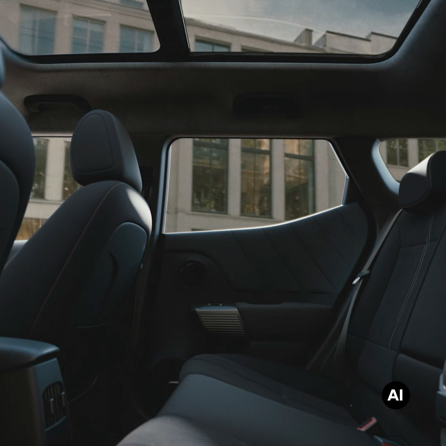 Rear seating area of the Hyundai BAYON N Line interior.