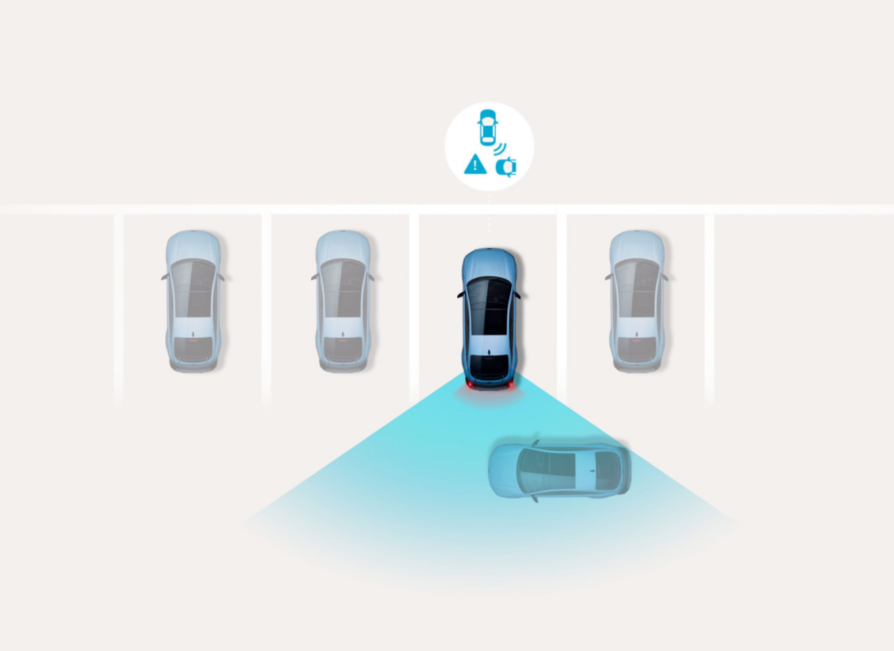 Aktív mögöttes keresztirányú forgalomfelügyelet: ha tolatás közben közeledő járművet észlel, a Hyundai IONIQ 6 N automatikusan lefékez.